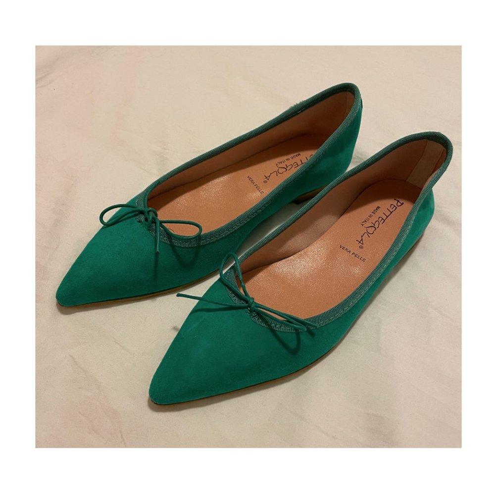 Pettegola Turquoise Suede Ballerina - NEW - Picture 1 of 4